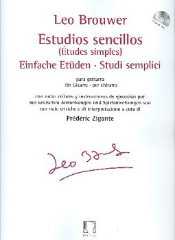 Brouwer, Leo: Estudios Sencillos, Etudes Simples, Etüden für Gitarre solo, Noten