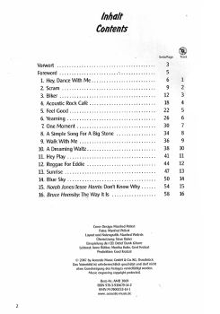 Bunk, Detlef: Acoustic Rock Cafe, Songs for Guitar solo, sheet music content