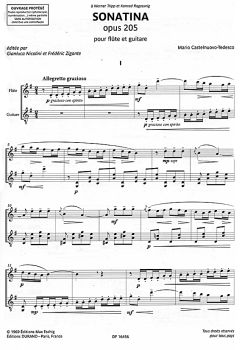Castelnuovo-Tedesco, Mario: Sonatina op. 205 für Flöte und Gitarre, Noten Beispiel