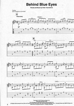 Classic Rock for Classical Guitar solo, sheet music sample