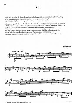 Coles, Paul: 10 More Melodic Studies, mittelschwere bis fortgeschrittene Etüden für Gitarre solo, Noten Beispiel