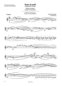 Couperin, Louis: Harpsichord Suite in d minor for guitar solo, sheet music sample