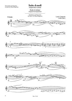 Couperin, Louis: Cembalosuite in d-moll für Gitarre solo, Noten Beispiel