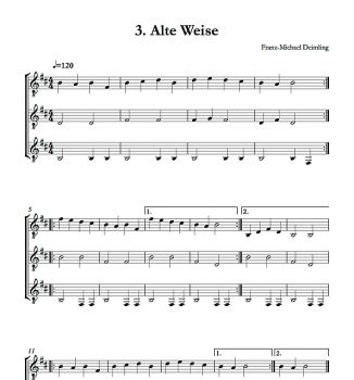 Deimling, Franz-Michael: Sait`an Sait`, for 2-3 guitars, easy pieces, notes sample