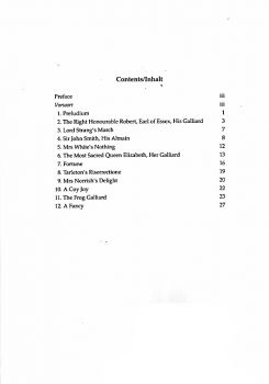 Dowland, John: Anthology of Selected Pieces, Noten für Gitarre solo, Inhalt