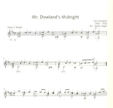 Dowland, John: Dowland for Guitar, Noten Beispiel