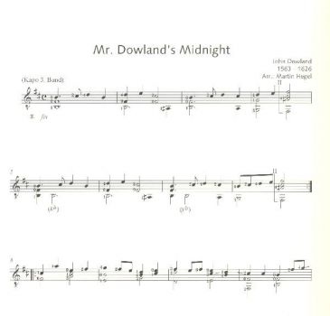 Dowland, John: Dowland for Guitar, notes sample