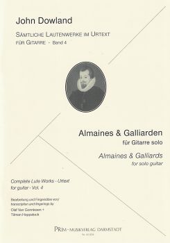 Dowland, John: Complete Lute Works in Urtext Vol. 4 - Almaines and Galliards for guitar solo, sheet music