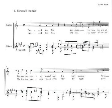 Dowland, John: The Third Booke of Songs für Gesang und Gitarre, Noten Beispiel