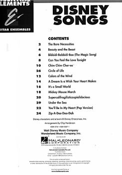 Essential Elements: Disney Songs für 3 Gitarren oder Gitarrenensemble, Noten Inhalt