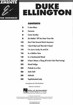 Essential Elements: Duke Ellington for 3 guitars or guitar ensemble, sheet music content