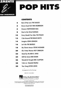 Essential Elements: Pop Hits for 3 Guitars or Guitar Ensemble, sheet music content