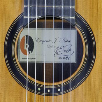 Eugenio Riba Classical Guitar cedar mongoy, short scale 64 cm, year 2023, Luthier Guitar, rosette, label