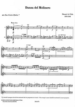 Falla, Manuel de: Danza del Molinero, El Círculo Mágico, Danza Ritual del Fuego for guitar duo, edited by Gruber-Maklar, sheet music sample