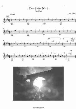 Felger, Jens: Die Reise - The Journey, 11 easy pieces for guitar solo, sheet music sample