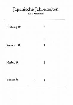 Felger, Jens: Japanische Jahreszeiten, 4 Stücke für 2 Gitarren, Noten Inhalt