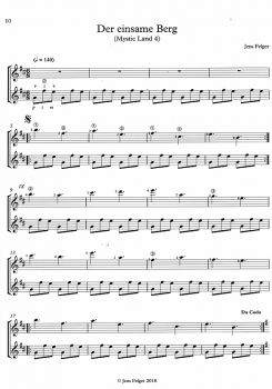 Felger, Jens: Mystic Land, 4 Pieces for 2 Guitars, sheet music sample