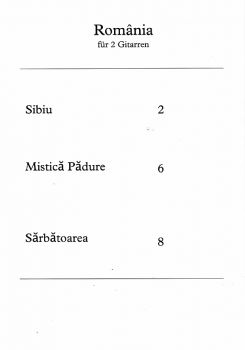 Felger, Jens: Romania, 3 Stücke für 2 Gitarren, Noten Inhalt