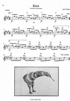 Felger, Jens: Tierische Geschichten - Animal Stories, 13 easy pieces for guitar solo, sheet music sample