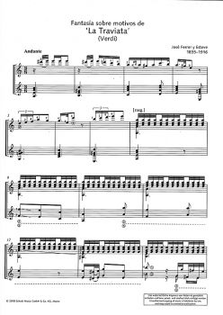 Ferrer y Esteve, José: Two Operatic Fantasias for 2 guitars, sheet music sample