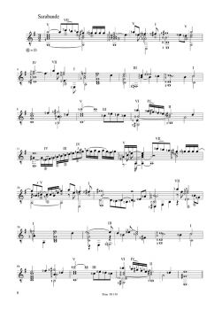 Froberger, Johann Jakob: Suite No. 19 for guitar solo, sheet music sample