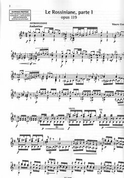 Giuliani, Mauro: Le Rossiniane op. 119-124 für Gitarre solo, Noten, ed. F. Zigante, Beispiel