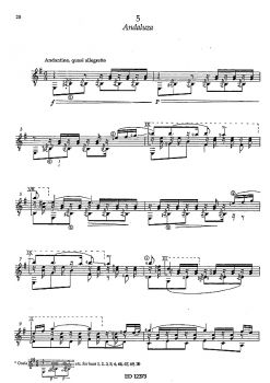 Granados, Enrique: Danzas Españolas for guitar solo, notes sample