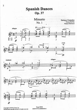Granados, Enrique: Spanish Dances op. 37, arr. Manuel Barrueco, Guitar solo sheet music sample