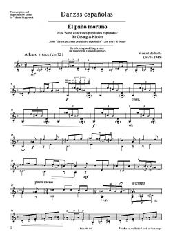 Great Composers for Young Guitarists: Falla, Manuel de: Danzas Espanolas for guitar solo - intermediate sheet music sample