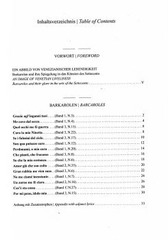 Hasse, Johann Adolph: Venezianische Barkarolen für 1 hohes Instrument, Gitarre und Bass (Singstimme ad lib), Noten Inhalt