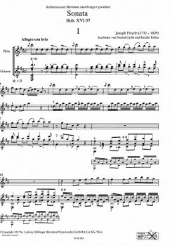Haydn, Franz Joseph: Sonate D-Dur Hob.XVI.37 for flute and guitar, sheet music sample