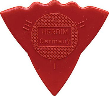 Plektrum Herdim rot, 3 Stärken an einem Plektrum