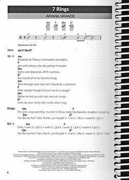 Hitbook 3 - 100 Charthits for Ukulele, Songbook, meloy, lyrics and chords sample