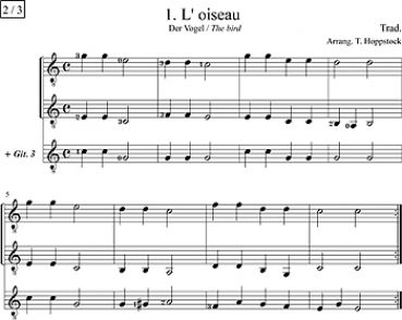 Hoppstock, Tilman: Französisch für Anfänger für 1-3 Gitarren, leicht, Notenbeispiel 2