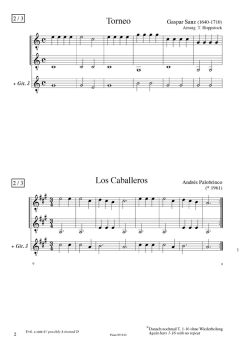 Hoppstock, Tilman: Spanish for Beginners for 1-3 Guitars, Easy - Musical Journeys for Children and Adults Volume 1, sheet music sample