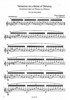 Hoppstock, Tilman (Willcocks, Allan): Variationen über ein Thema von Debussy für Gitarre solo, Noten Beispiel