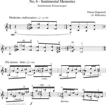 Hoppstock, Tilmann (Willcocks, Allan): 12 impressionistic Sketches for guitar, sheet music example 2