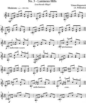 Hoppstock, Tilmann (Willcocks, Allan): 12 impressionistic Sketches for guitar, sheet music example