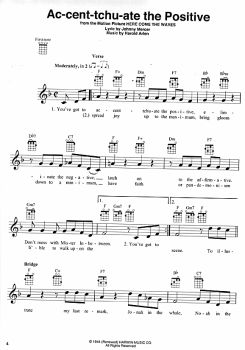Jazz Standards for Ukulele, Songbook, Melodie, Text, Akkorde Beispiel