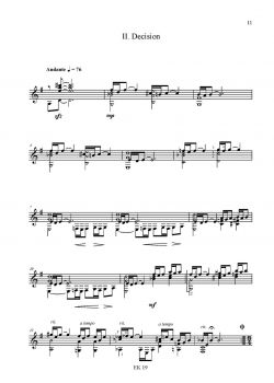 Kindle, Jürg: Crossroads for guitar solo, sheet music sample