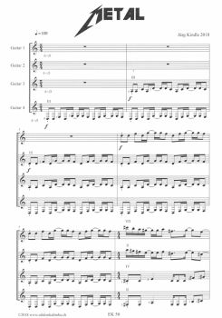 Kindle, Jürg: Metal, Pop Styles for 4 Guitars, sheet music sample