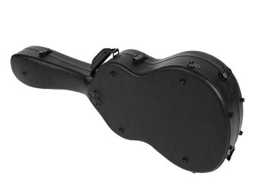 Fiberglaskoffer für Konzertgitarre, mit Kunstlederbezug schwarz, Gitarrenkoffer Rückseite