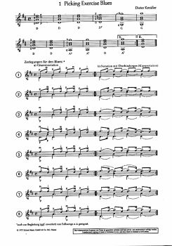 Kreidler, Dieter: Picking Blues, easy Blues pieces for guitar solo, sheet music sample