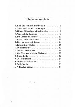 Krug, Halef: Weihnacht mit Gino Gitarrino, leichte Weihnachtslieder für Gitarre solo, Noten Inhalt