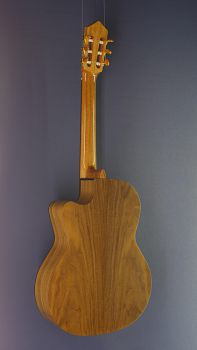 Lacuerda 65 N CUT, Classical Guitar with pickup, cutaway and solid spruce top, back view