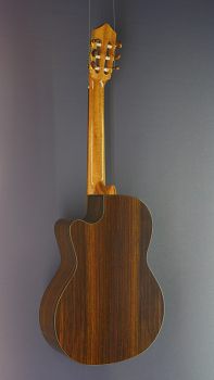 Lacuerda 65 P CUT, Konzertgitarre mit Tonabnehmer, Cutaway und massiver Zederndecke, klassische Gitarre, Rückseite