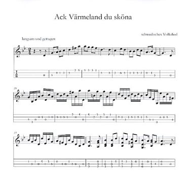 Landau, Hans W.F.: Romantische Melodien für Mandoline solo, Noten und Tabulatur Beispiel