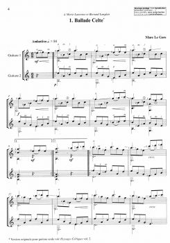 Le Gars, Marc: Memoires Celtiques Vol. 1 für 2 Gitarren, Noten für Gitarrenduo Besipiel