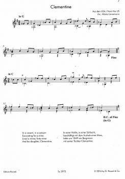 Linnemann, Maria: Volkslieder aus aller Welt - Folk Songs from all over the World für Gtarre solo Noten Beispiel