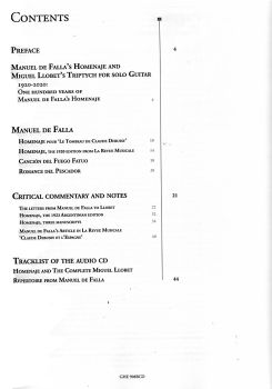 Llobet, Miguel: Guitar Works Vol. 8, Manuel de Falla - Homenaje für Gitarre solo, Noten mit CD Inhalt